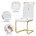 Table And Chair Set, White Imitation Marble Texture Glass Tabletop, Black Mdf Table Legs, Stable And Beautiful. Modern Simple Dining Table, Comfortable Seating. White Black Seats 6 Mdf Glass