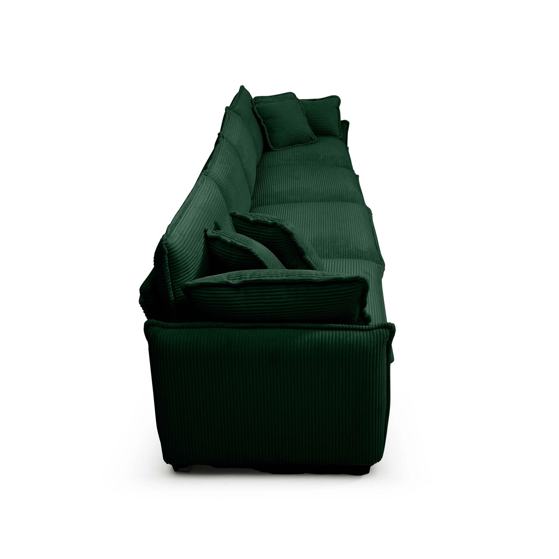 Corduroy Sofamodern Upholstered 4 Seater Corduroy Fabric Sofaoffice Living Room Apartment Comfortable Sofa, Easy To Assemble With 2 Arm Pillows And 4 Throw Pillows Green Corduroy 4 Seat