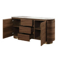 Willene Server W Ceramic Top, Ceramic Top & Walnut Finish Dn03148 Walnut Wood Stainless Steel