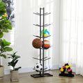 Soozier Ball Storage Rack, Vertical Basketball Rack, Steel Ball Holder Organizer For Gym Garage Classroom, 12 Ball Capacity Black Steel