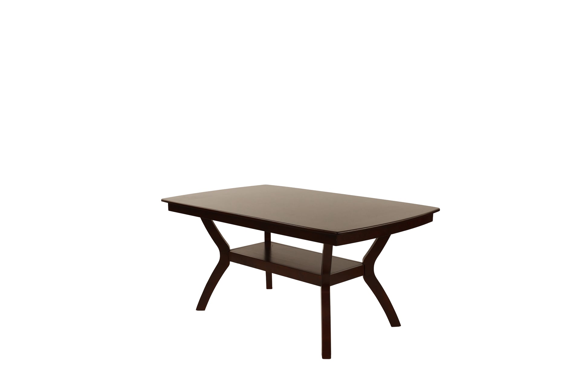 Formal Look 1Pc Dining Table W Shelve Solidwood Espresso Finish Dining Room Furniture Espresso Espresso Dining Room Classic,Contemporary,Modern,Transitional Rubberwood Rectangular Kitchen & Dining Tables Rectangular Solid Wood