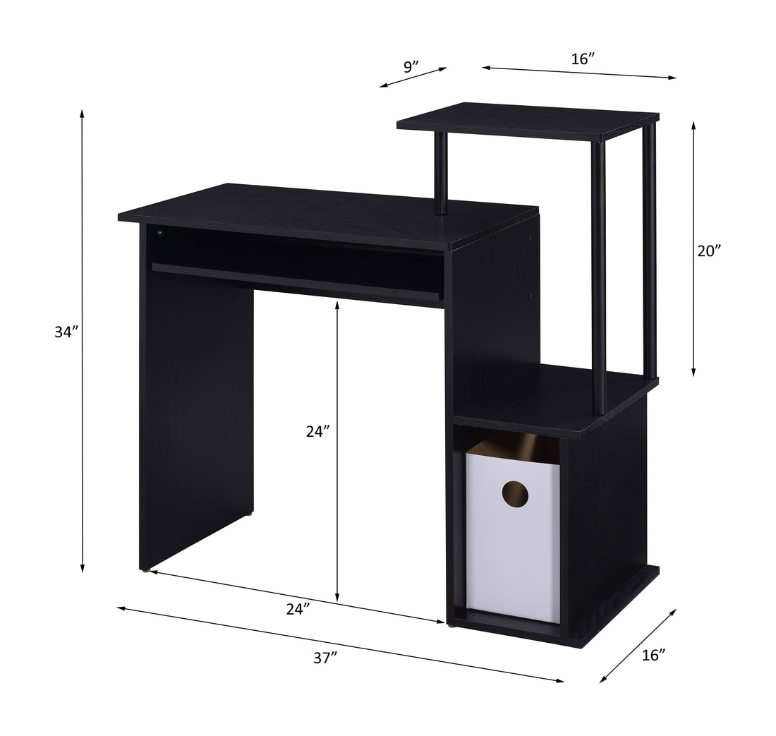 Lyphre Black Finish Computer Desk Black Metal,Synthetic Wood