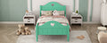 Girl'S Beautiful Princess Bed Macaron Twin Size Toddler Bed With Side Safety Rails And Headboard And Footboard, Seasoft Green Twin Green Solid Wood Mdf