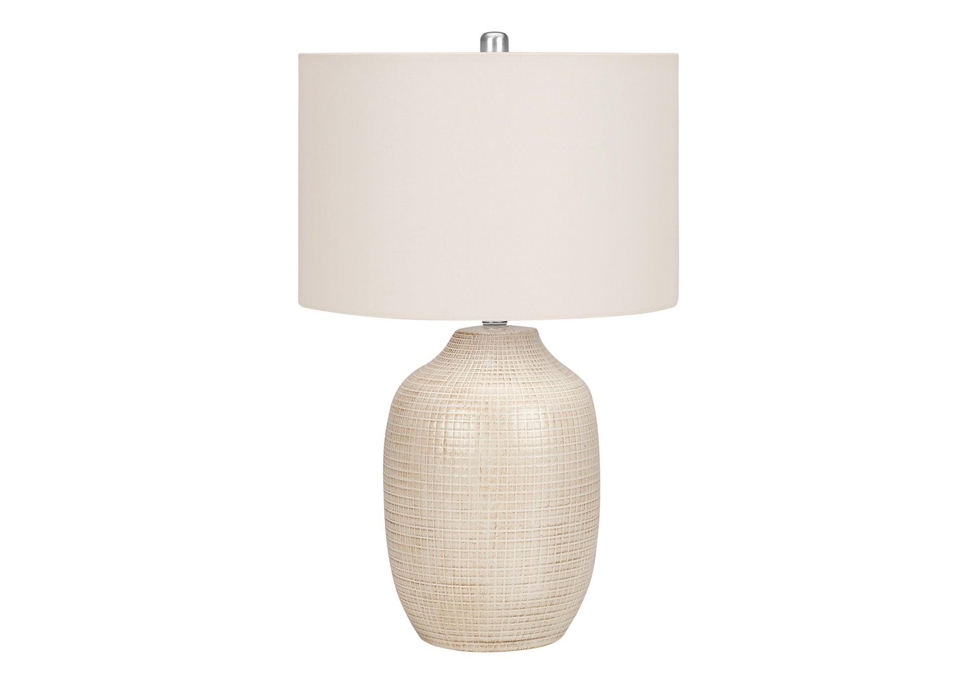 Lighting, 26"H, Table Lamp, Cream Ceramic, Ivory Cream Shade, Contemporary Cream Ceramic