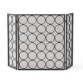 Fire Screen Black Silver Iron