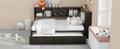 Metal Full Size Daybed With Trundle, Storage Cabinets And Usb Ports, Black Full Black Metal