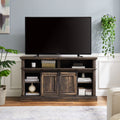 Media Console Table With Storage Cabinet, Mid Century Style Entertainment Tv Table, Multipurpose Sliding Door Tv Cabinet Large Storage Space, 58.11