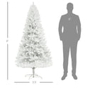 Homcom 6Ft Tall Artificial Christmas Tree, Unlit Xmas Tree With 1000 Branch Tips, Auto Open, Steel Base, Holiday D Cor For Home Office, White White Steel