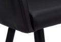 Dining Chair, Set Of 2, Side, Upholstered, Kitchen, Dining Room, Black Leather Look, Black Metal, Contemporary, Modern Black Foam Faux Leather