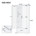 Tall Bathroom Storage Cabinet, Cabinet With Two Doors And One Drawer, Adjustable Shelf, Mdf Board, White White Mdf