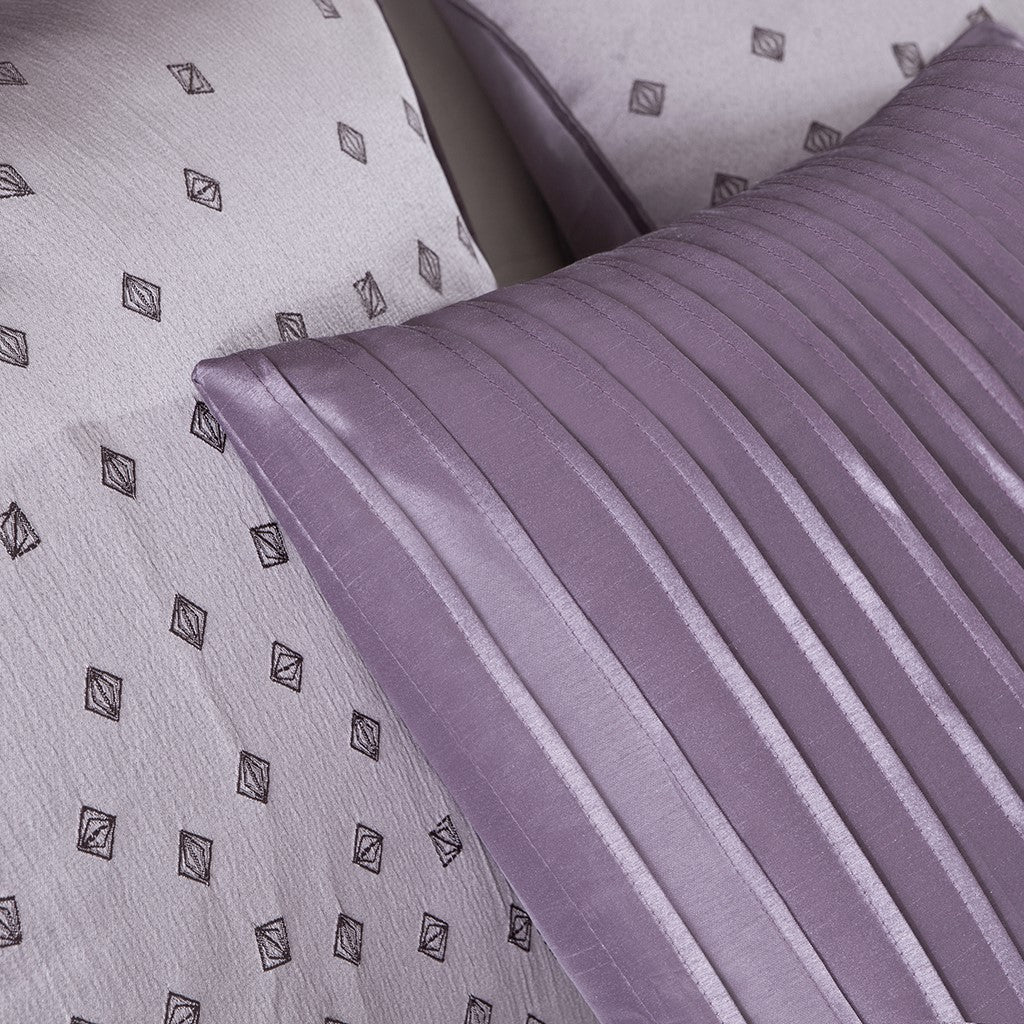 7 Piece Jaquard Comforter Set Purple King King Purple Polyester