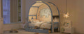 Twin Size Bed With Arched Roof And 2 Drawers, Gray Twin Gray Plywood