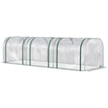 Outsunny 10' X 3' X 2.5' Mini Greenhouse, Portable Tunnel Green House With Roll Up Zippered Doors, Uv Waterproof Cover, Steel Frame, Clear Clear Pvc