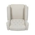 Push Back Recliner Beige Fabric