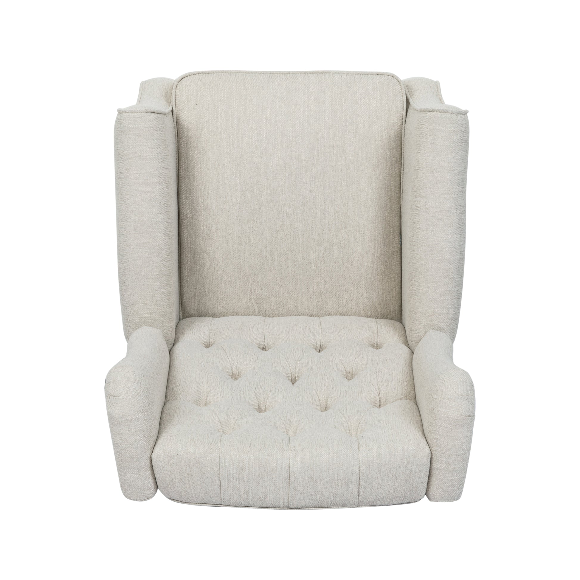 Push Back Recliner Beige Fabric