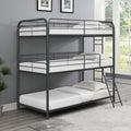 Furniture Triple Bunk Bed, Twin Twin Twin, Black Twin Black Metal