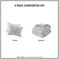 3 Piece Cotton Jacquard Comforter Set Full Queen Ivory Polyester