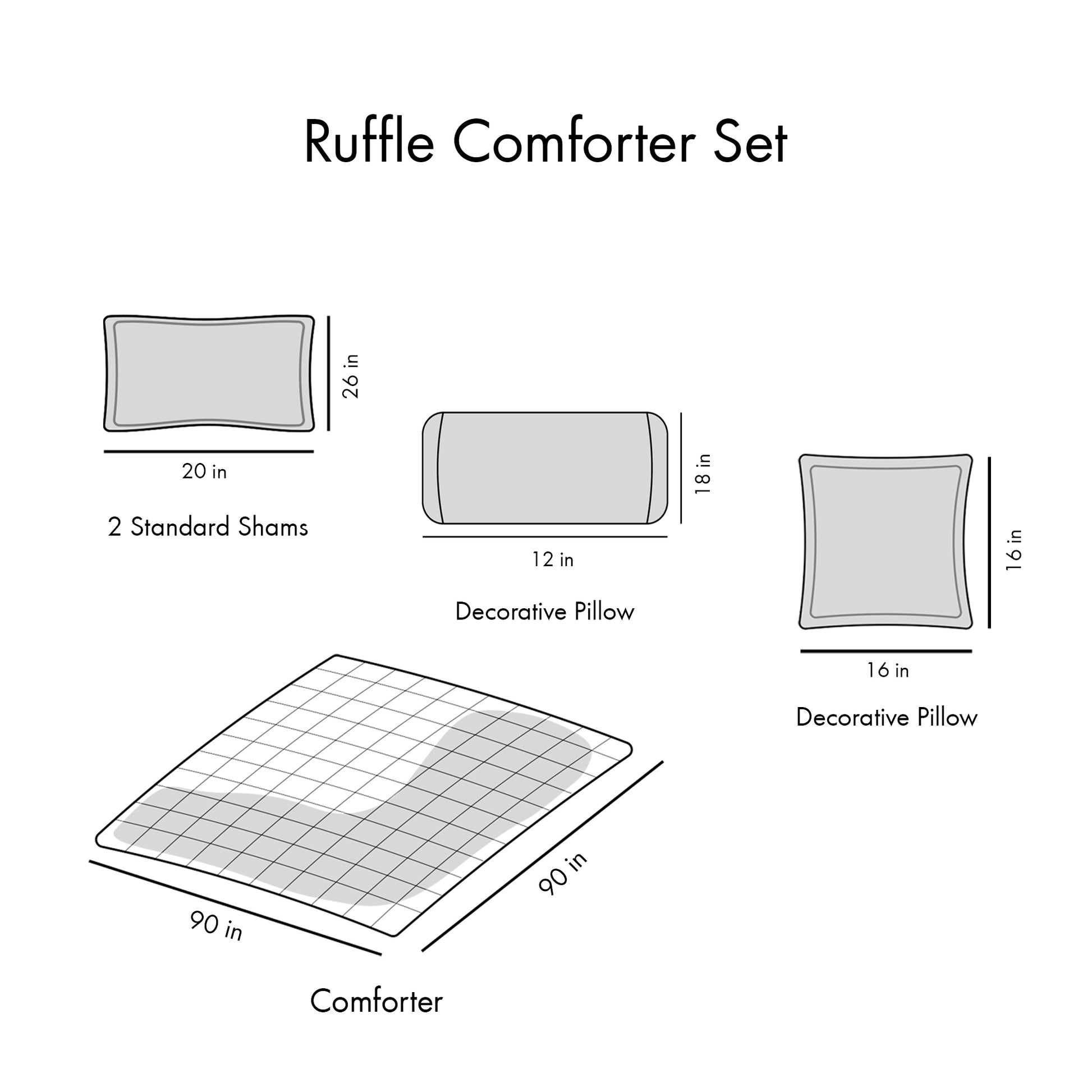 Ruffle Comforter Set Full Blush Polyester