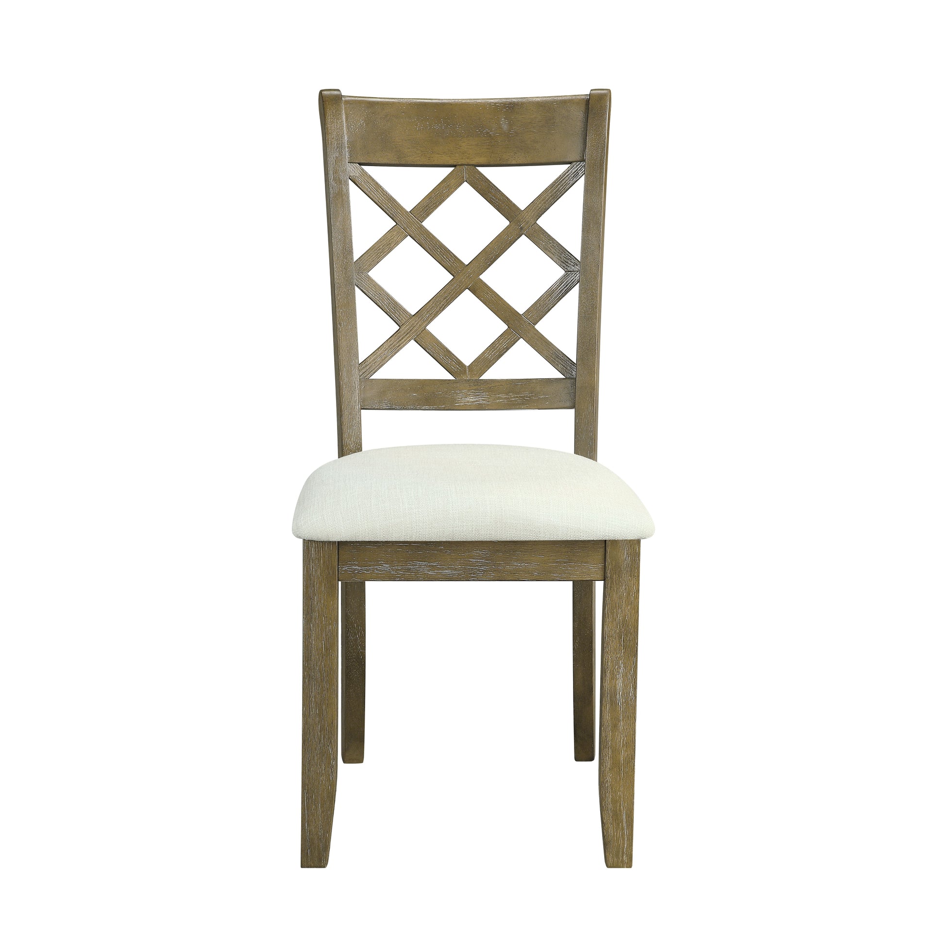 Karsen Beige Linen & Rustic Oak Finish Side Chair Set Of 2 Beige,Oak Linen,Synthetic Wood