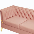 Fx P83 Pk2 Sofa Modern Velvet Living Room Chesterfield Design 82.7Inch Wide Pink 3 Seat Sofa Pink Velvet 3 Seat