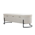 Coolmore Storage Ottoman,Bedroom End Bench,Upholstered Fabric Storage Ottoman With Safety Hinge, Entryway Padded Footstool, Ottoman Bench For Living Room & Bedroom Beige Beige Foam Velvet