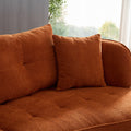 Wks7C Orange Sectional Sofa With Removable Pillows, Durable Fabric, Solid Wood Frame, High Density Sponge Filler Orange Fabric 4 Seat