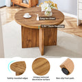 5 Piece Round Dining Table Set, Modern Round Table And 4 Upholstered Chairs For Dining Room, Kitchen Room, Living Room, Easy Assembly Metal Brown Black Dining Room 42 Inches Farmhouse,Mid Century Modern,Modern Round Round Mdf Dining Table With Chair Mdf