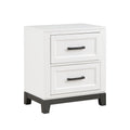 White Finish Nightstand With 2X Storage Drawers Wooden Bedroom Furniture 1Pc White 2 Drawers Bedroom Rustic,Transitional Wood