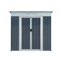 Outdoor Storage Sheds 6Ftx4Ft Pent Roof Grey Grey Garden & Outdoor Metal