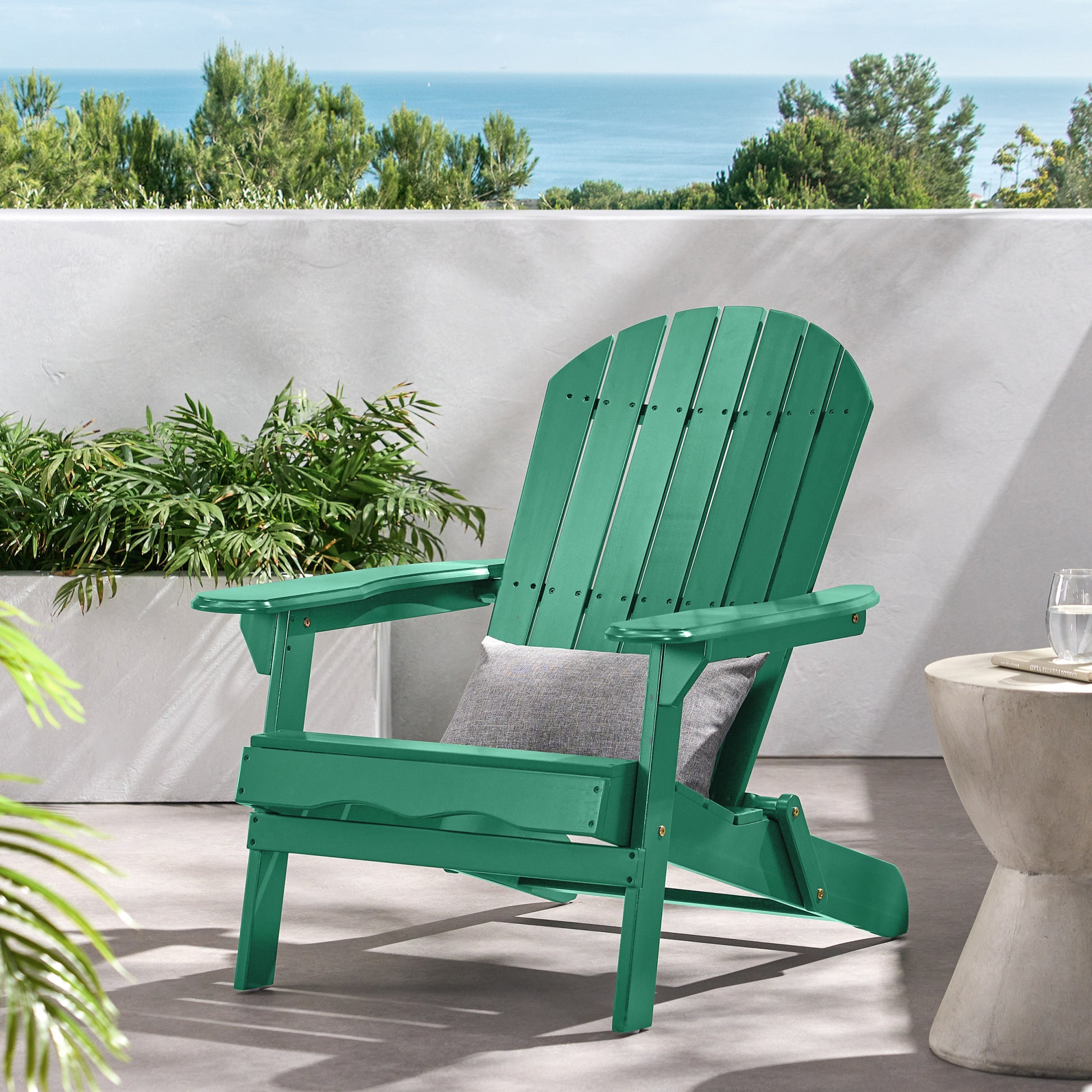 Malibu Adirondack Chair Dark Green Acacia Wood