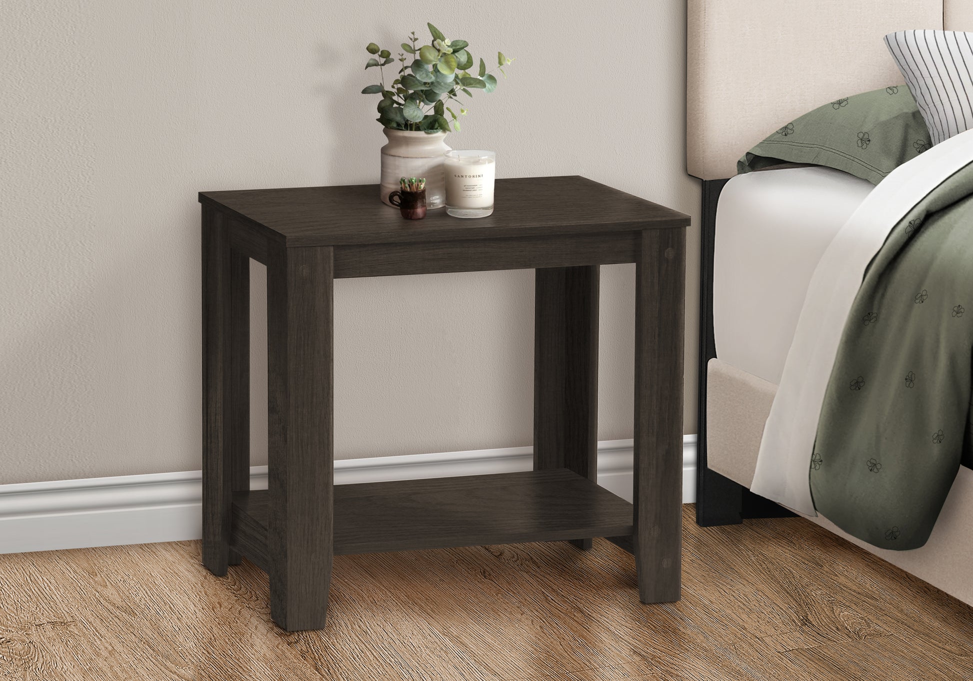 Accent Table, Side, End, Nightstand, Lamp, Living Room, Bedroom, Contemporary, Modern Oak Particle Board