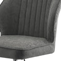 Vintage Grey And Black Armless Office Chair Solid Black Grey Office Foam Rectangular Office Chairs Solid Back Swivel Faux Leather