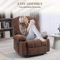 Homcom Power Lift Recliner Chair Sofa With Vibration Massage And Heat, Fabric Lift Chair For Elderly, Massage Recliner Chair With Remote Control, Side Pockets, Quick Assembly, Brown Brown Polyester