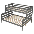 Wood Twin Xl Over Queen Bunk Bed With Ladder, Gray Twin Xl Box Spring Not Required Gray Wood Bedroom Bunk Solid Wood Mdf