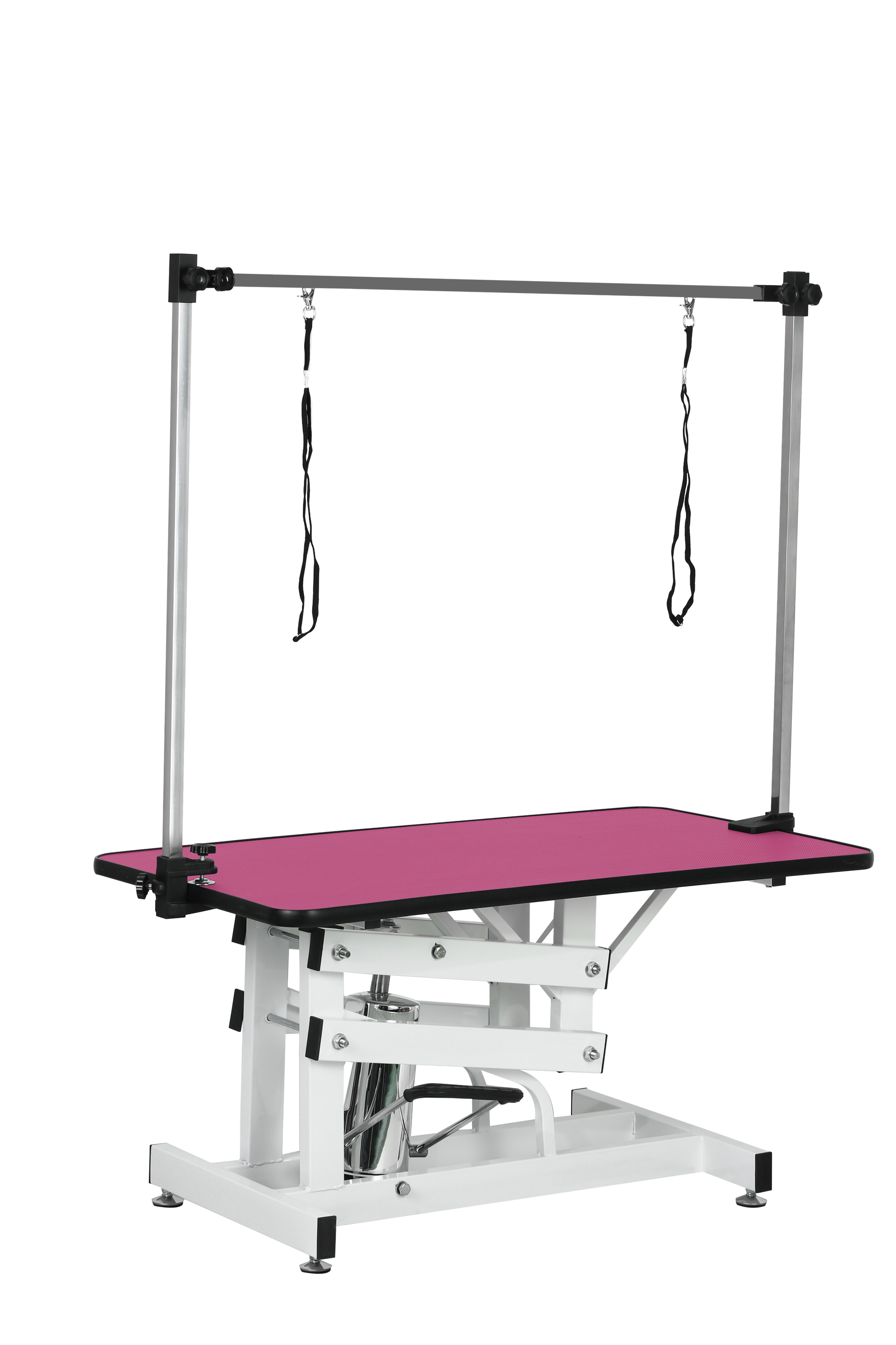 42.5Inch Hydraulic Pet Grooming Table With "H" Arm Pink White Pink Mdf Steel