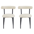 Dining Chair Set Of 2 White Fabric