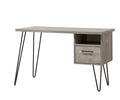 Grey Oak Desk Gray Wash Mdf Metal