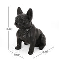 Dog Garden Sculpture Black Glass