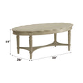 Fordon French Antique White Finish Coffee Table Ivory Synthetic Wood