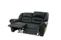 Plush Relax 1Pc Manual Motion Loveseat Black Color Bonded Leather 2 Seat Couch Armrest Cushion Seating Living Room Furniture Black Faux Leather Metal Primary Living Space Cushion Back Contemporary,Modern Pillow Top Arms Metal 2 Seat