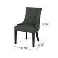 Cheney Dining Chair Kd Mp2 Set Of 2 Dark Gray Fabric