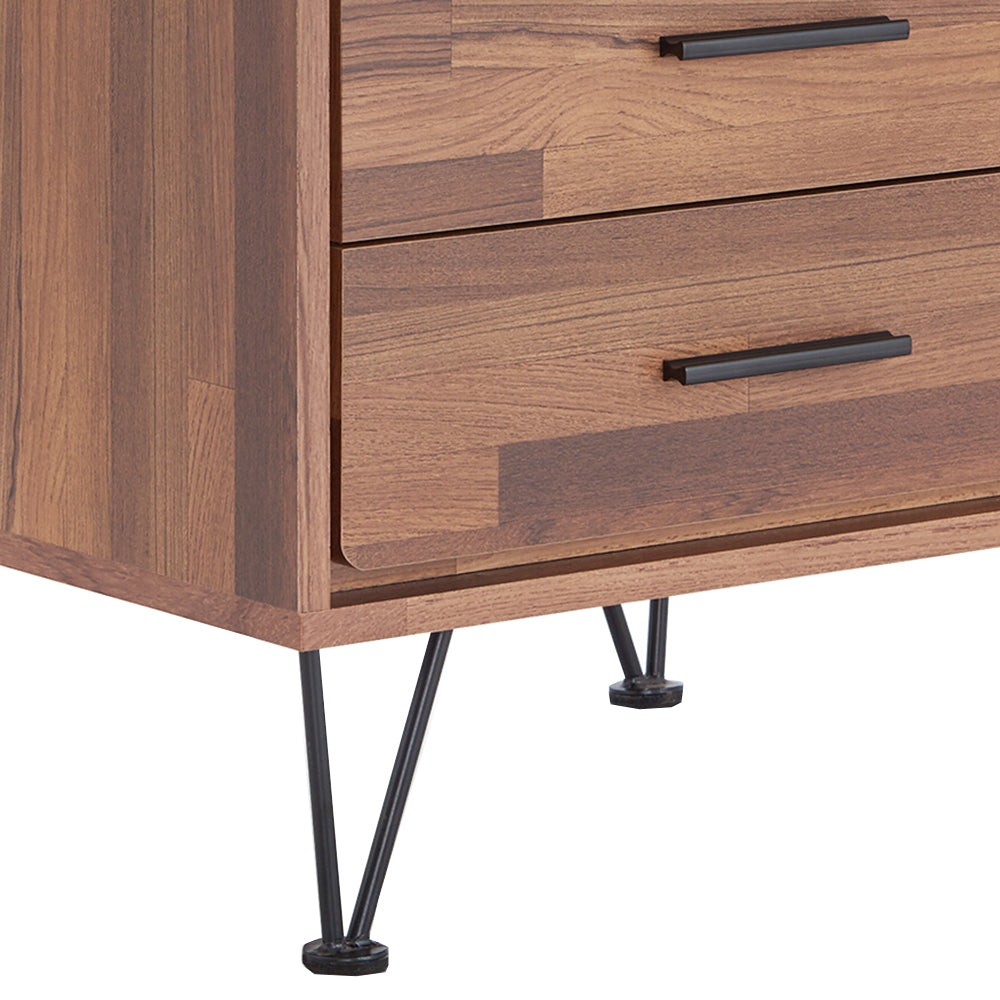 Deoss Walnut Finish Accent Table Walnut Synthetic Wood