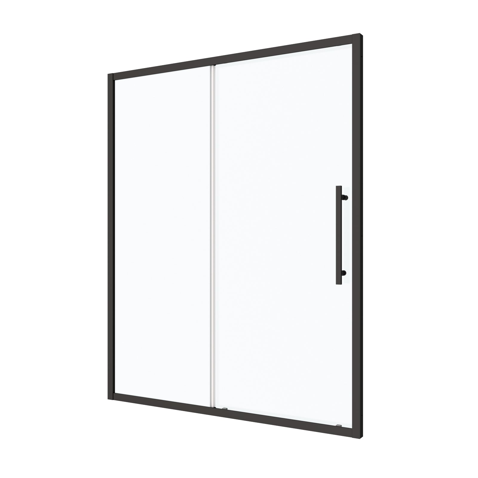 50" 54"W X 72"H Sliding Shower Door, Sliding Door, With 1 4" Tempered Glass And Matted Black Finish 5472 Matte Black Bathroom Aluminium Alloy