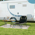 Outsunny Camping Cot For Adults, Folding Bed With Soft Padded Cushions & Headrest, 180 Adjustable Reclining Lounger, Heavy Duty And Portable With A 400 Lbs. Capacity, Dark Green Dark Green Oxford Fabric