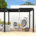 8610J Louver Pergola 10X19Ft Aluminum Frame & Louvers Black Aluminium