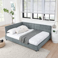 Full Size Upholstered Tufted Bed Frame, Sofa Bed Frame With Comfortable Backrest And Armrests, Full Size Bed For Bedroom, Living Room,Velvet, Grey 80.5''*59''*30.5'' Box Spring Not Required Full