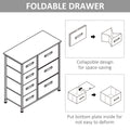 Homcom 7 Drawer Dresser Storage Tower Cabinet Organizer Unit, Easy Pull Fabric Bins With Metal Frame For Bedroom, Closets, Light Gray Light Gray Metal