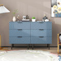 3 Drawer Cabinet, Accent Storage Cabinet, Suitable For Bedroom, Living Room, Study Blue Particle Board