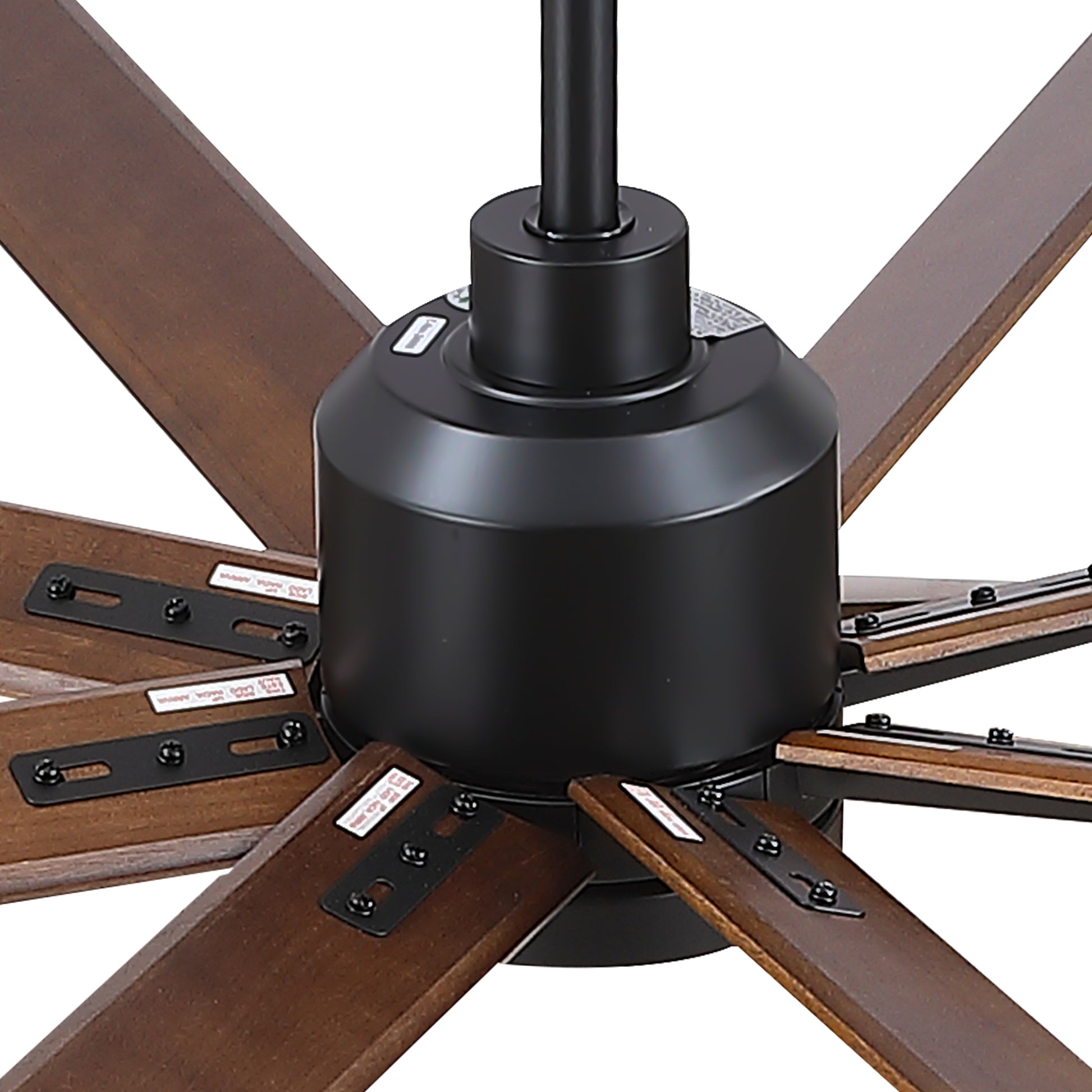 84" Black Lowe Profile Ceiling Fan With Light Black Plywood