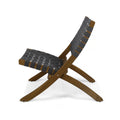 Huntsville Foldable Chair Set Of 2 Black Brown Acacia Wood